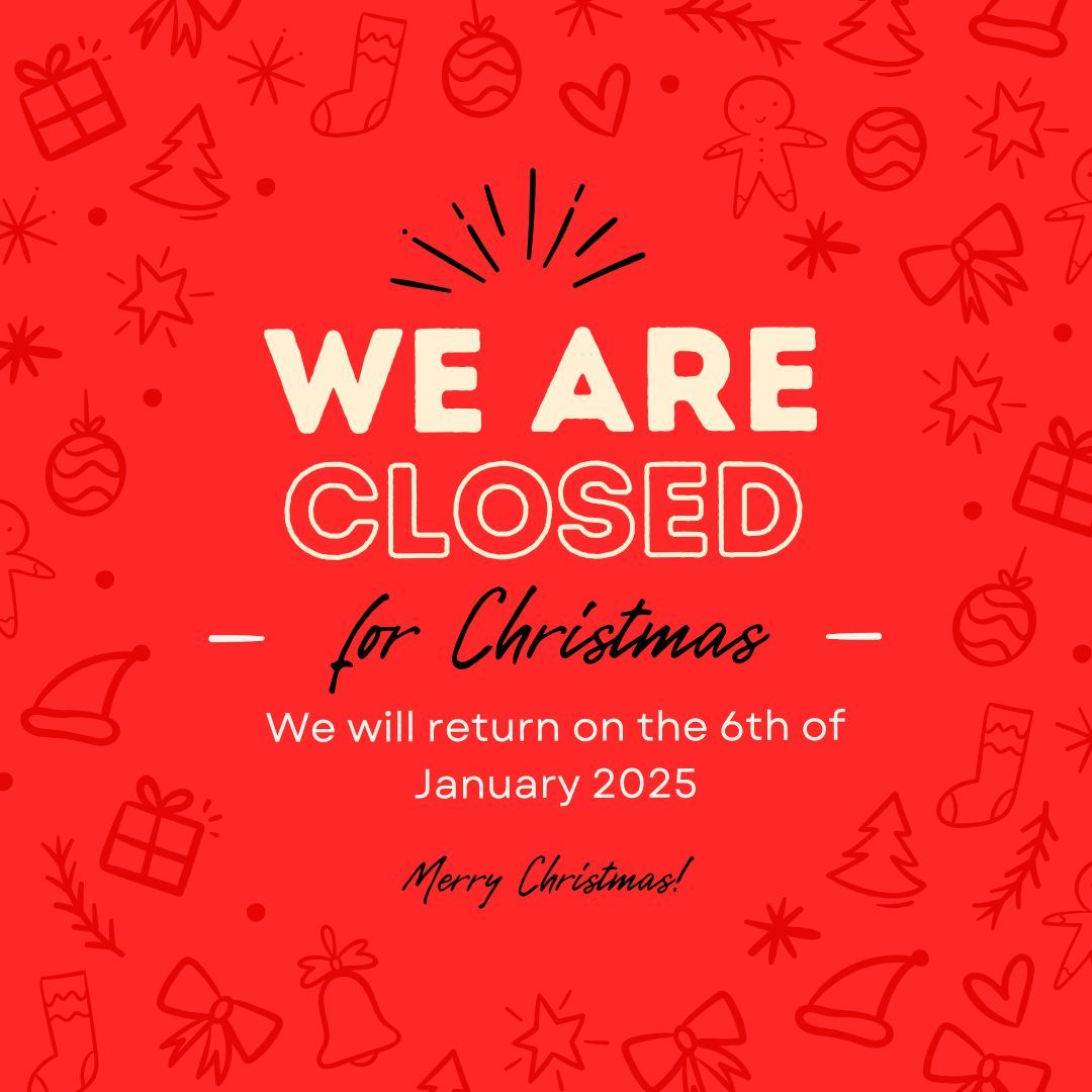 We are now closed for our Festive Shutdown and will reopen at 9am on Monday the 6th of January 2025.

Merry Christmas!