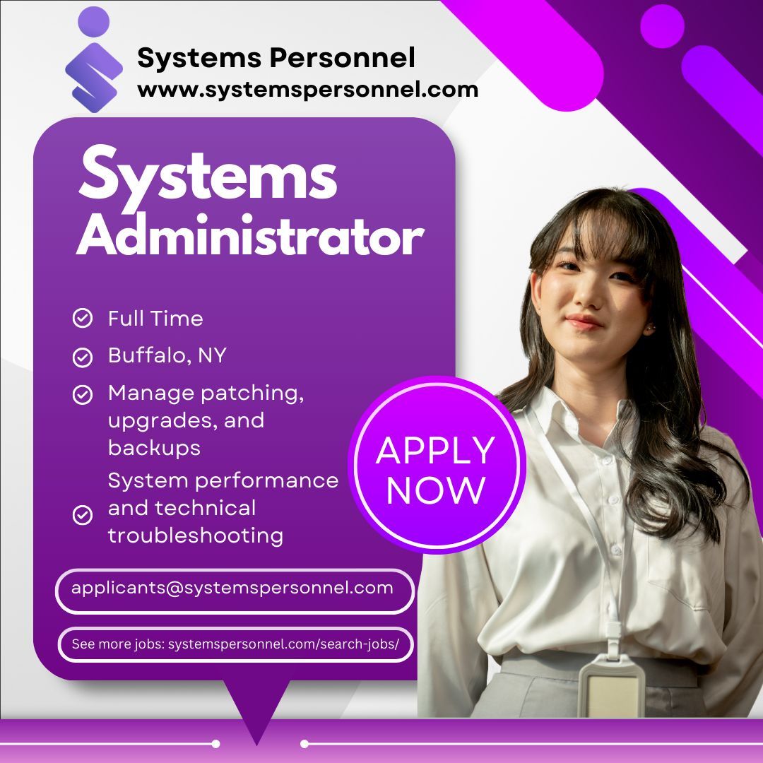 SysPersonnel's tweet image. Now Hiring: Systems Administrator 
Join a leading energy company managing PeopleSoft environments, upgrades, & IT projects. Great growth & benefits!
Apply now: buff.ly/3jll9ah
#ITJobs #SystemsAdmin #NowHiring
