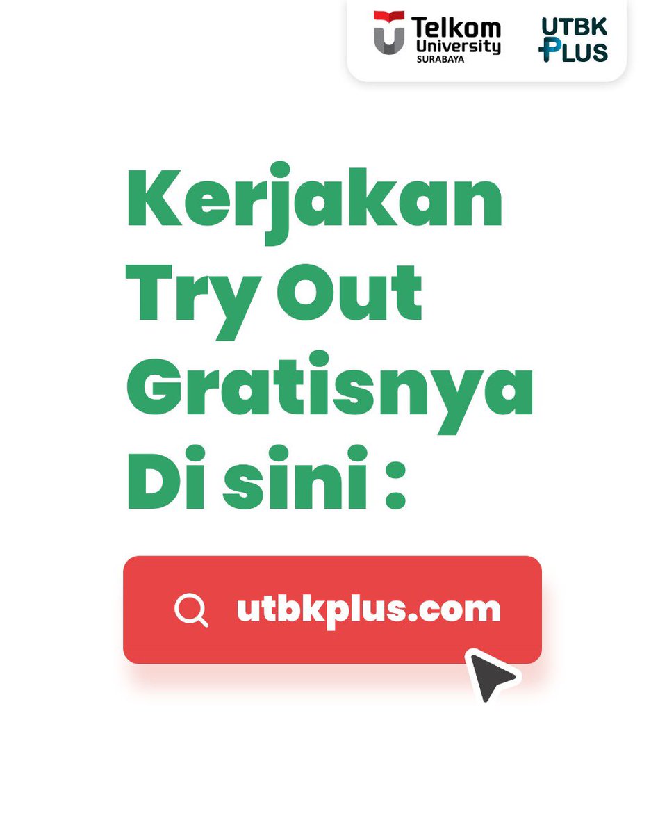 utbkplus's tweet photo. 🌟☄️TRY OUT REGULER PAKET 6 x Tel-U SBY‼️🔥
Let’s Go Glads langsung daftar!! GRATIS !! Tunggu apalagi? 
Jangan sampai kelewatan yaa🤩🥳🫵

#SNBT #kelas12 #UTBK #tryout #tryoutgratis #PTN https://t.co/qTwcQOnxJl