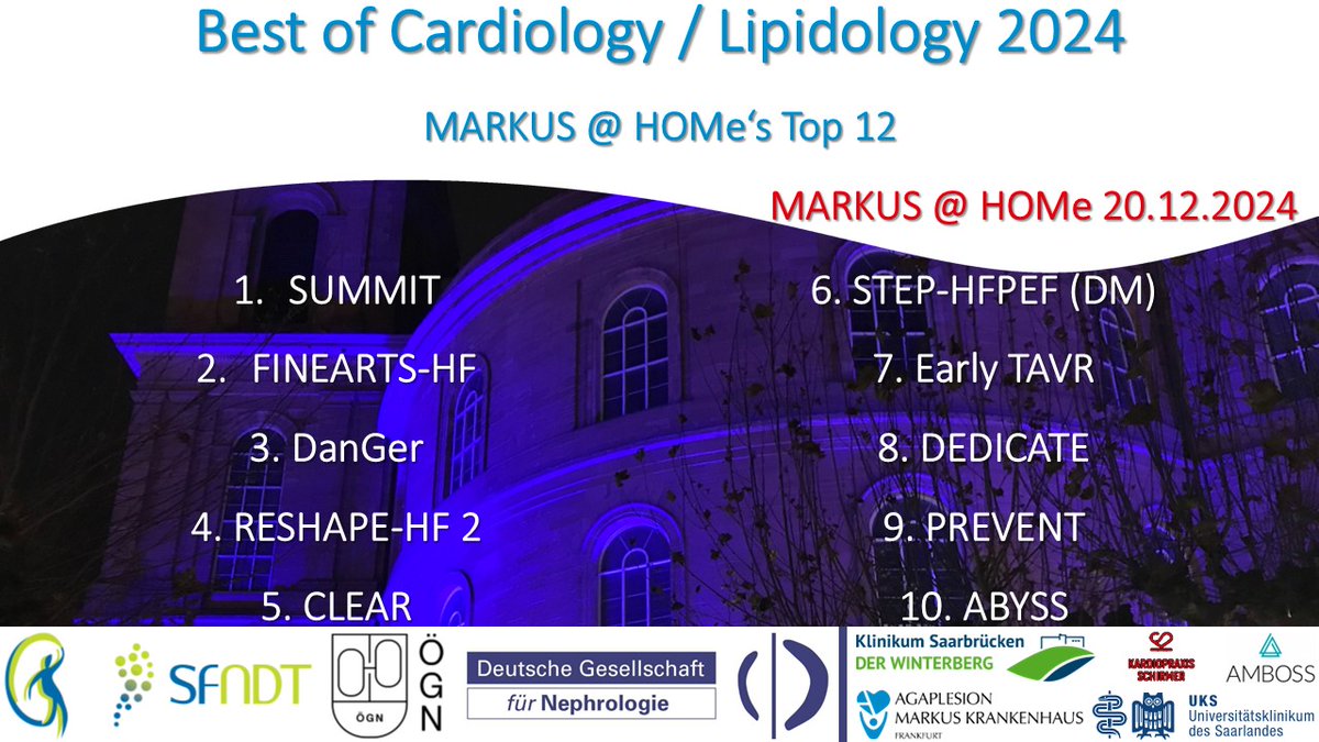 Gunnar Henrik Heine (@gunnar_heine) on Twitter photo Last academic tweet before Christmas:
MARKUS at HOMe's 10 Top Papers Cardiology / Lipidology 2024 - picked together with <a href="/m_leistner/">David M. Leistner</a> <a href="/JaninePoss/">Janine Pöss</a> and Ulrich Laufs
SUMMIT is our summit
More at youtu.be/qe6EojWgLow (in 🇩🇪🇦🇹) Last academic tweet before Christmas:
MARKUS at HOMe's 10 Top Papers Cardiology / Lipidology 2024 - picked together with <a href="/m_leistner/">David M. Leistner</a> <a href="/JaninePoss/">Janine Pöss</a> and Ulrich Laufs
SUMMIT is our summit
More at youtu.be/qe6EojWgLow (in 🇩🇪🇦🇹)