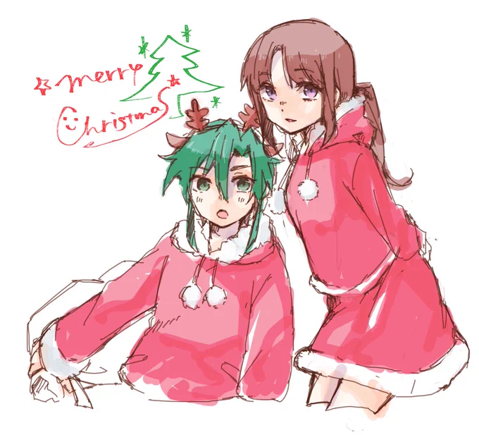 寝ぼけながら描いたガロティファ。気が付いたらメリクリですね…もう今年終わっちゃいますね早いね… 