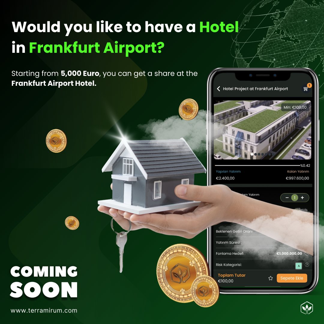 MirumNetwork's tweet photo. Our Hotel Funding Project in Frankfurt starts very soon! 🚀🪙
#blockchain #Binance #Bitcoin #crypto #token #coin #borsa #kripto #altın #tokin #NFTs #Borsaistanbul #mirum #mirumcoin #ICO $mirum #BIST1O0 #germany #NFT https://t.co/6NBYhGornb