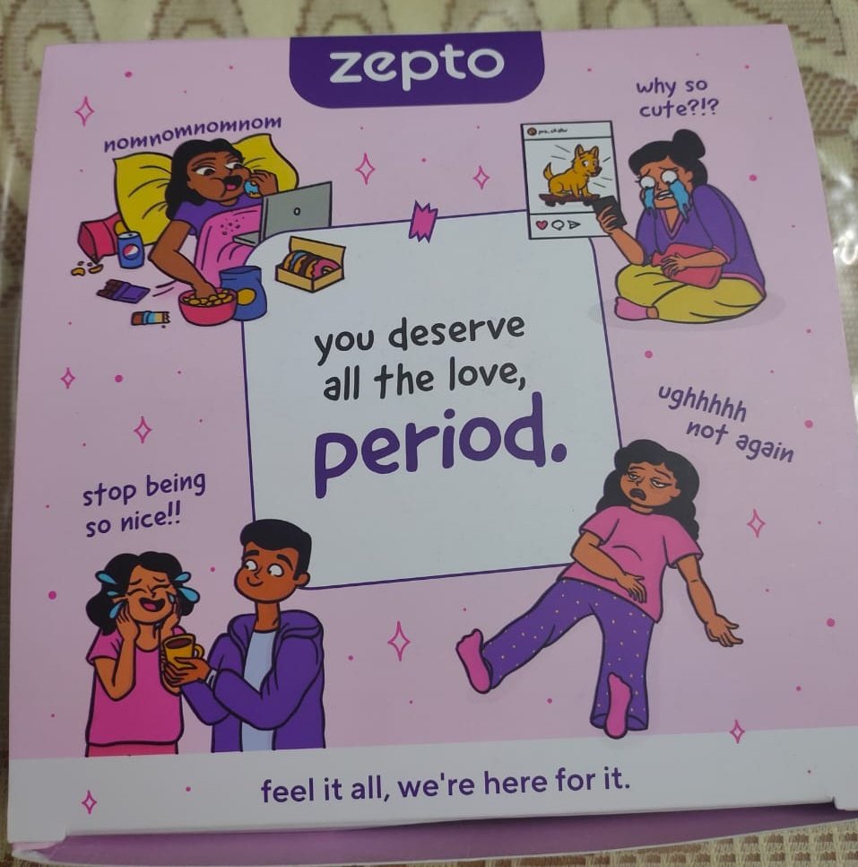 Got a period care gift from Zepto kyuki main ladies hun🌞🙂🙃🙃🙃 #zepto