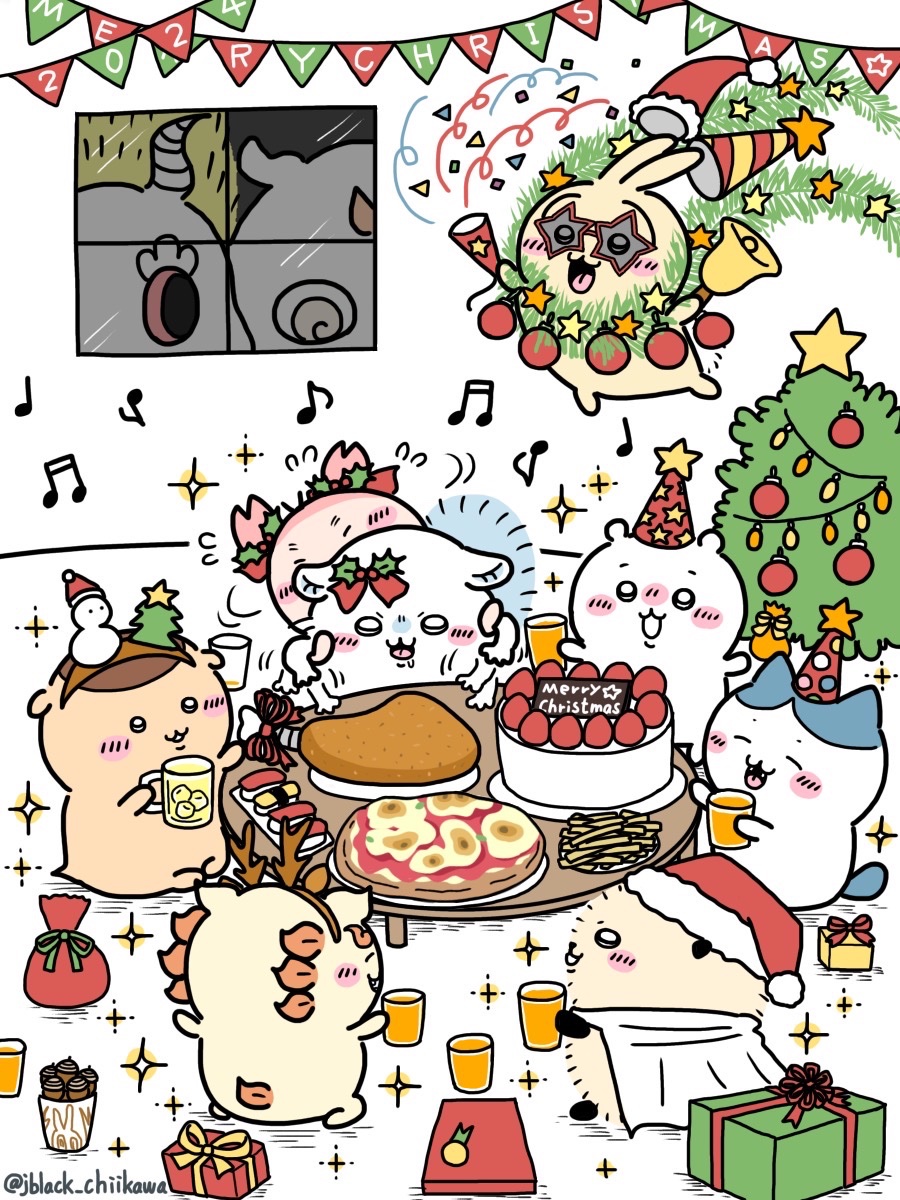 jblack_chiikawa's tweet photo. メリークリスマス🎄🔔

#MerryChristmas 
#ちいかわファンアート https://t.co/ogQCz2zUhD