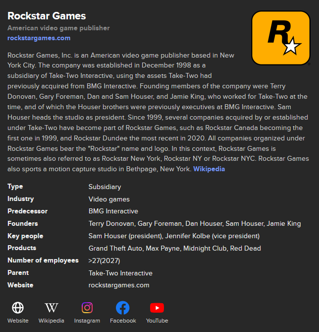 StunSeeds's tweet photo. 🚨BREAKING: Rockstar Games, the company behind the highly anticipated GTA 6 has exactly 27 employees working for them as of the year 2027

Could this be a subtle hint to trailer 2 being revealed on December 27th??? https://t.co/HG3aWzZk7w