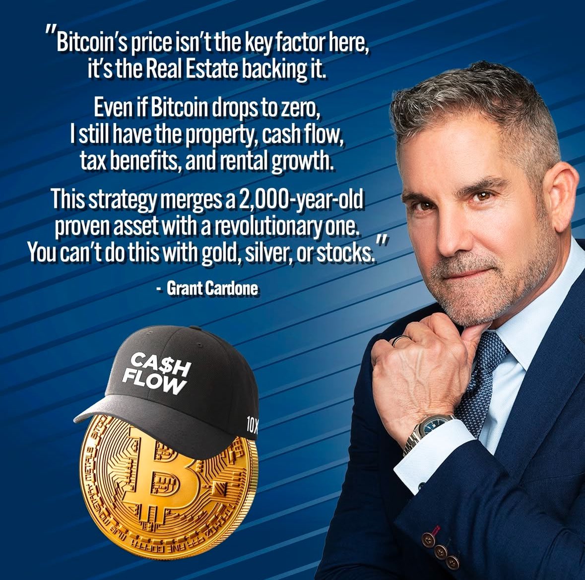 Bitcoin Objections:

• Not Real - Add Real Estate
•Too Volatile - Add Real Estate
• No Cash Flow -Add Real Estate
• Only One Exit - Add Real Estate
• No Write Off’s - Add Real Estate 

“I’m not buying BTC, I’m buying best in class real estate and adding BTC at purchase and