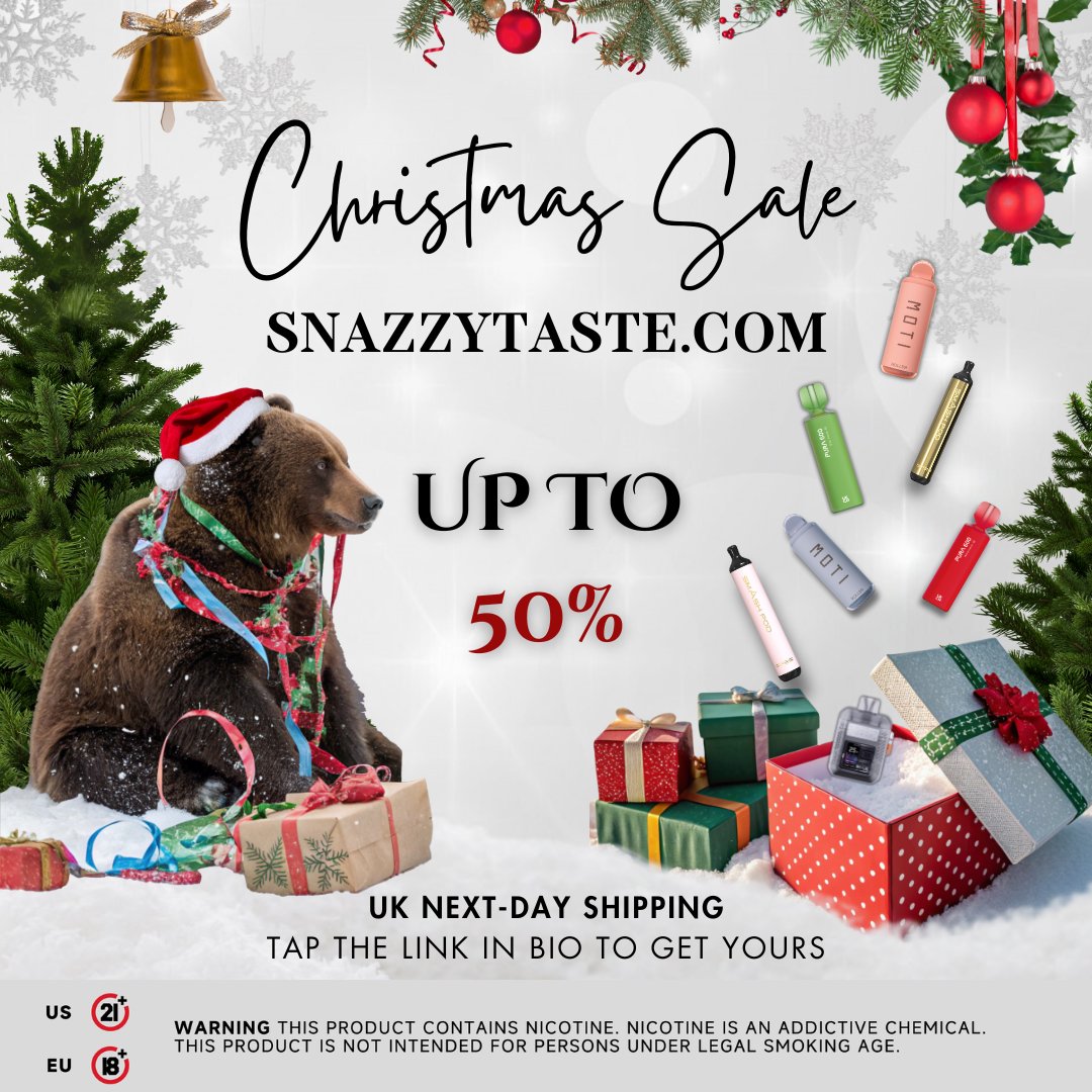 SnazzyTaste's tweet photo. 🎄It’s Christmas Eve! 🎅 

Barry🐻 and Cornelius🌽 are working overtime to pack your gifts (with up to 50% off🫨!) before Santa’s sleigh takes off! 🎁✨ 

Last chance—shop now at https://t.co/6xUpVe7Woa!

#Christmas #MerryChristmas #Xmasshoppinglist #ChristmasEve #ChristmasShopping #ChristmasSale #SnazzyTaste #vapor #VIBEWithXmas