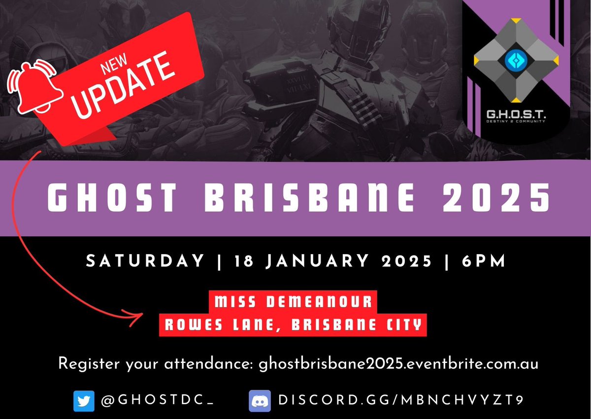 UPDATE 🚨

GHOST Brisbane on Jan 18 will start at Miss Demeanour 🤩

Hope everyone enjoys a wonderful holiday 🎄 See you in a few weeks!

👇🏻 Book your spot (free)

ghostbrisbane2025.eventbrite.com.au

#GHOSTBrisbane