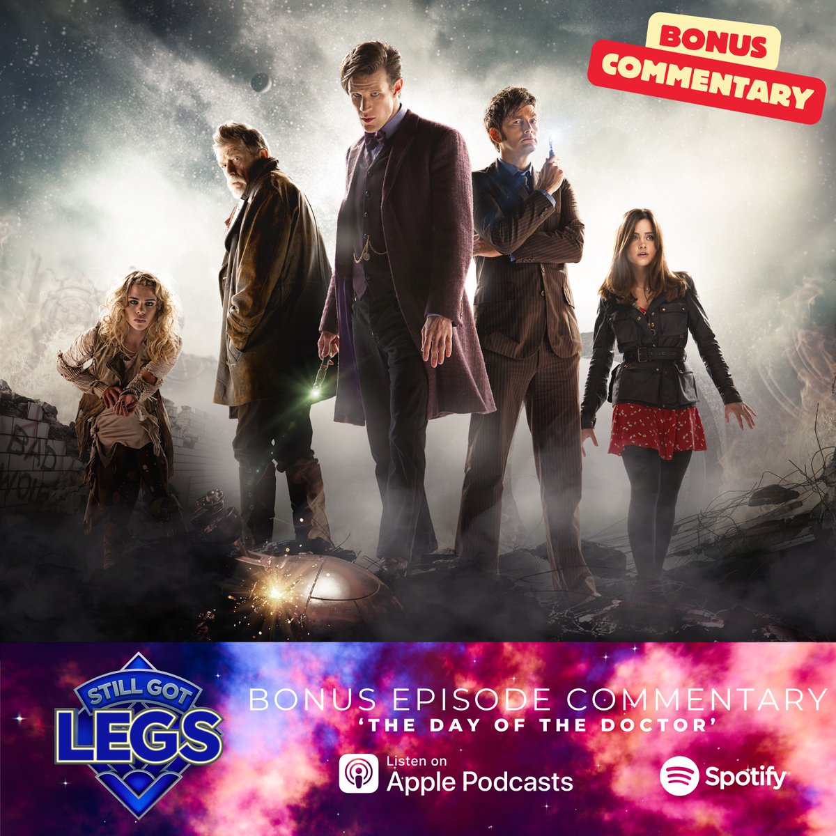 What better way to celebrate christmas than by gathering the family, watching this incredible episode of Doccy Who, while listening to two fucking idiots talk over the top of it. Here's a special commentary we recorded just for you! Merry Christmas all!

linktr.ee/StillGotLegs