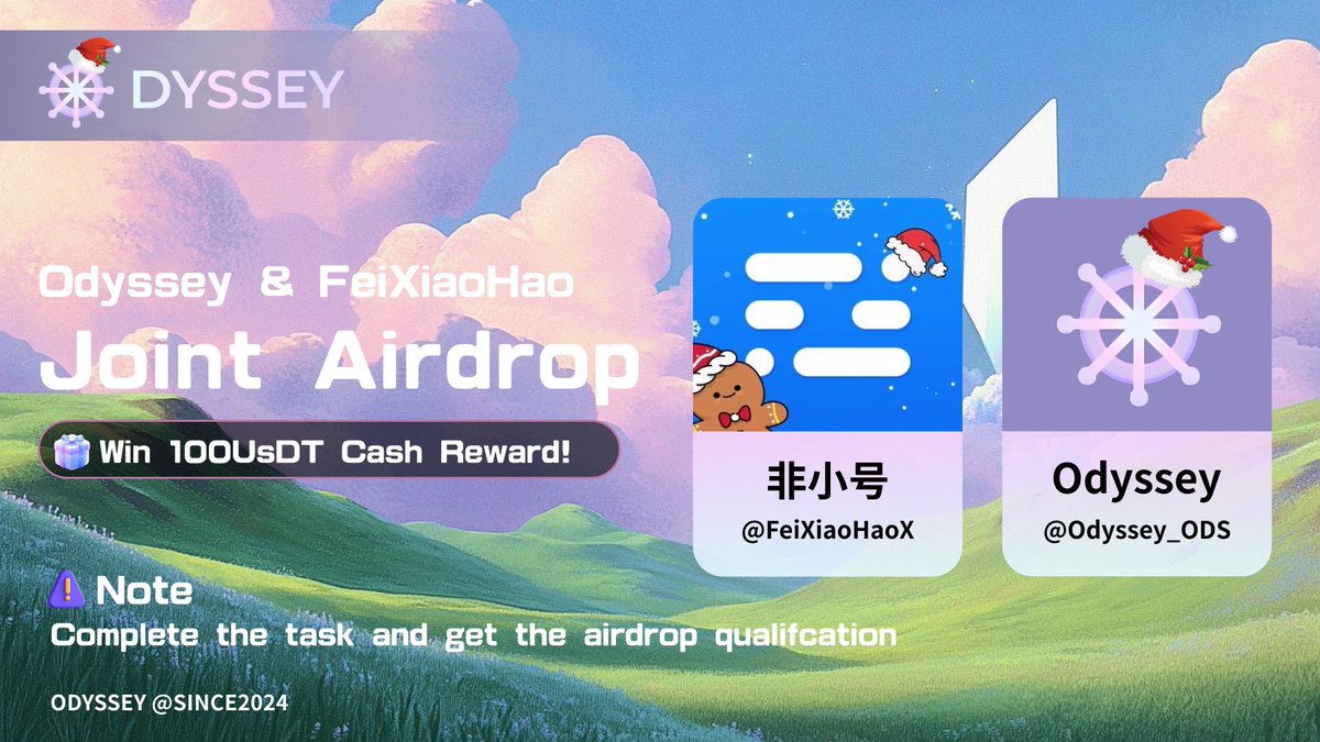 🎉  <a href="/FeiXiaoHaoX/">非小号</a> and Odyssey have come together to give you a treat!

Randomly select ODS empty investment qualifications and USDT airdrop rewards🚀

🌟 Steps to participate:
1️⃣ Follow <a href="/FeiXiaoHaoX/">非小号</a> 
2️⃣ Follow <a href="/Odyssey_ODS/">Odyssey</a> 
3️⃣ Like and retweet this tweet!
4️⃣ Join  ODYSSEY