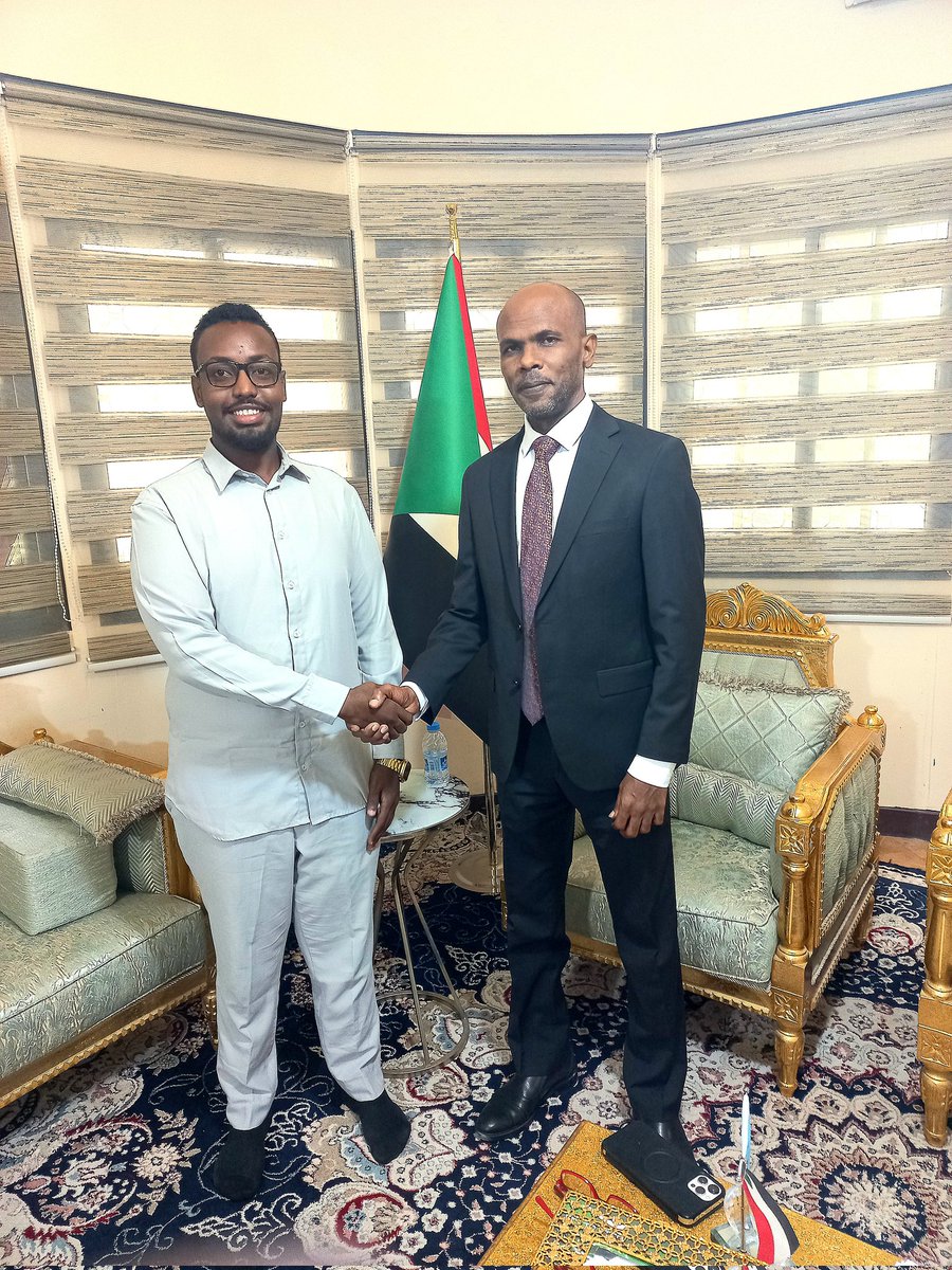 Guulaneyare's tweet photo. It was an honor for me to visit the Sudan Embassy in Mogadishu today, where I was warmly welcomed by the Ambassador of our brotherly government, Ambassador Amar Ahmed Baabakar. https://t.co/4ogYxn0zNd
