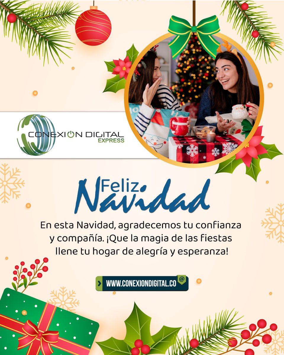 ¡Feliz Navidad de parte de todo el equipo de Conexión Digital! 🎅🎄 #FelizNavidad #ConexionesQueInspiran #MagiaEnCadaMomento"