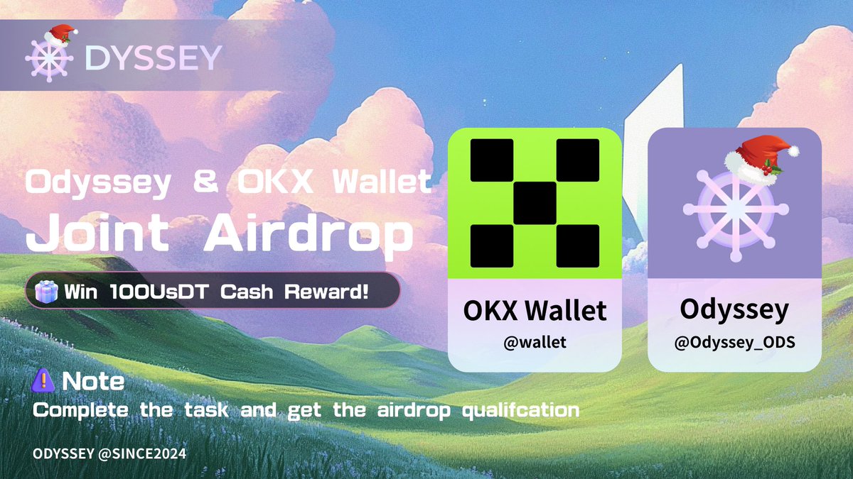 🎉  <a href="/wallet/">OKX Wallet</a> and Odyssey have come together to give you a treat!

Randomly select ODS empty investment qualifications and USDT airdrop rewards🚀

🌟 Steps to participate:
1️⃣ Follow <a href="/wallet/">OKX Wallet</a> 
2️⃣ Follow <a href="/Odyssey_ODS/">Odyssey</a> 
3️⃣ Like and retweet this tweet!
4️⃣ Join  ODYSSEY Telegram: