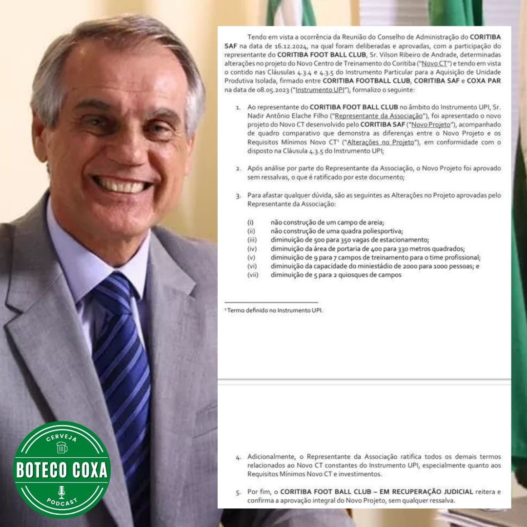 botecocoxa's tweet photo. INACREDITÁVEL!!
No apagar das luzes, o Sr. Vilson Ribeiro de Andrade aprovou a diminuição no projeto do novo CT do Coritiba. Belo presente de Natal para coroar este ano horrível do Clube!
#coritiba #coritibaoficial #botecocoxapodcast #coxadoido #coutopereira #treecorp https://t.co/cAq7BrTGOZ