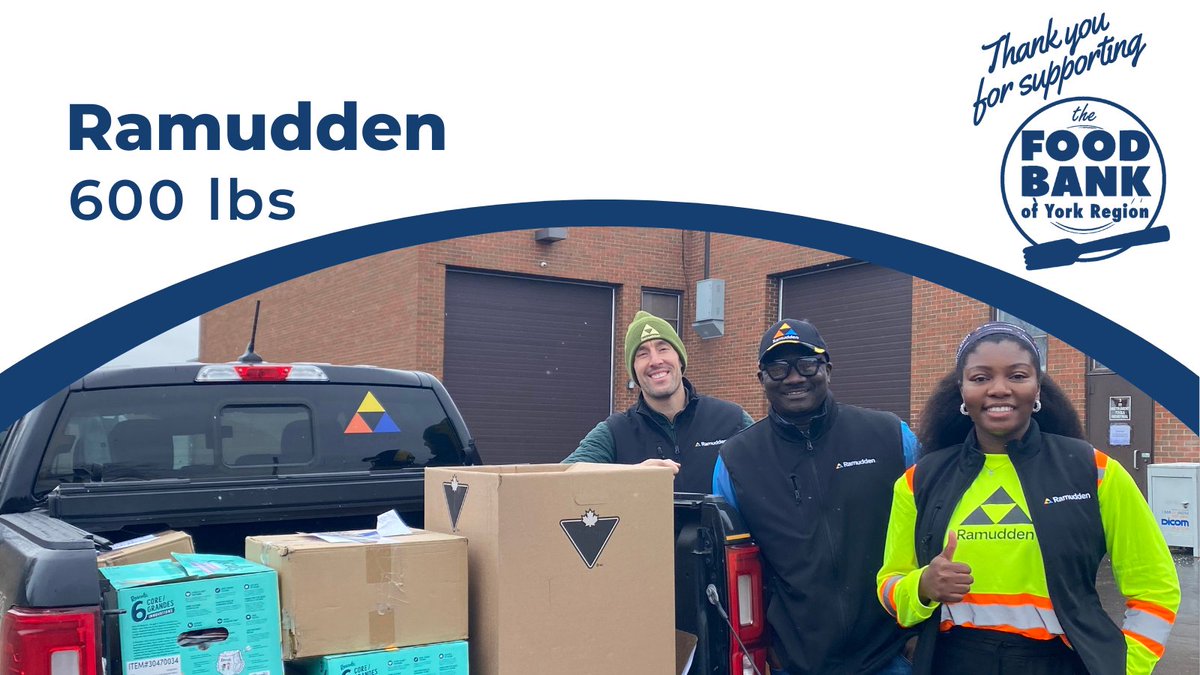 FoodbankYR's tweet image. Thank you @RamuddenDigital for donating 600 lbs of food to The Food Bank of York Region. You are certainly a caring force for a safer world. 

#FBYRFoodDrive #FoodBankYR #Ramudden #RamuddenDigitalNA