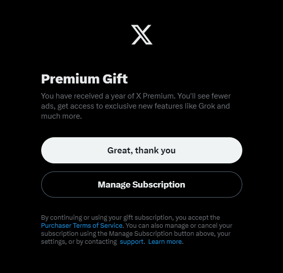 Mirabellesol's tweet photo. Wow, we didn’t see this coming...a full year of X Premium, gifted to us! 🎁

While it wasn’t needed, it’s truly appreciated. 🙌💙 

Huge thank you to whoever made this happen! https://t.co/r4C3d8CPXK