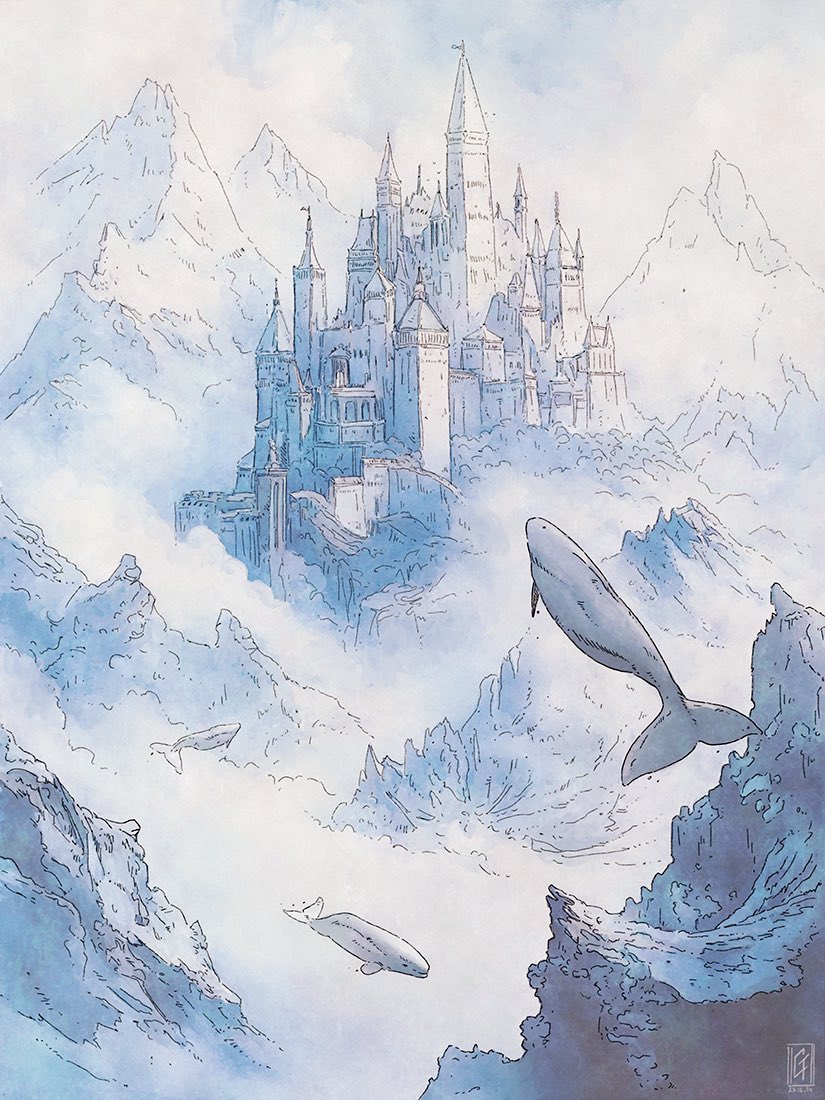 GFromenteau's tweet photo. #snowy day right in time, sounds like a good moment to wrap up this #winter #castle with some flying #beluga in the cold #clouds https://t.co/ngnKLjzv50