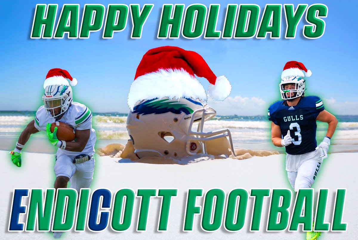 Happy Holidays from Endicott Football‼️🎄🎉

#BeachBall 🏈🐦🏖️