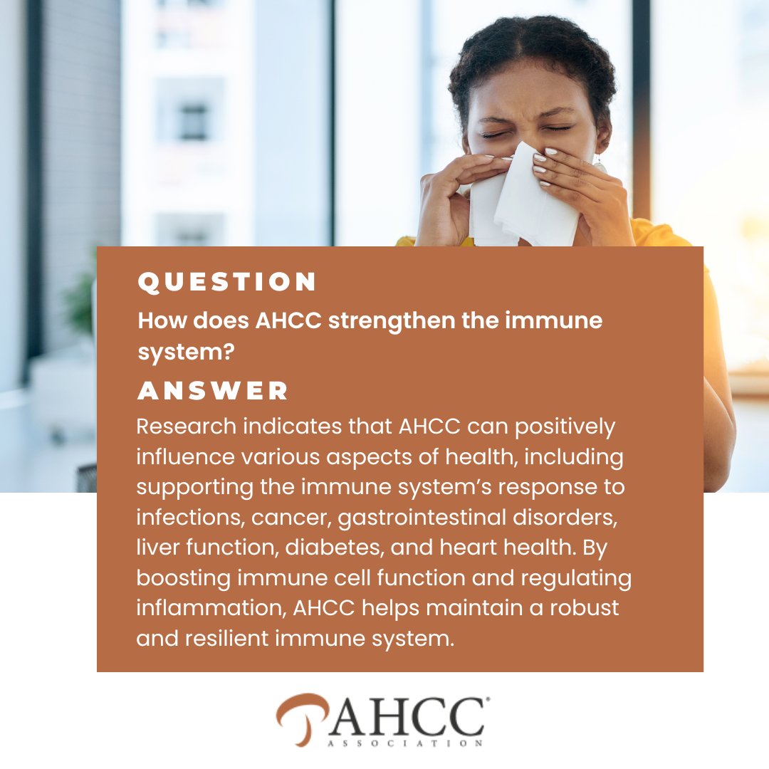 AHCCAssociation's tweet image. Research shows that AHCC has the power to promote significant changes in your immune system.
Read more! ahcc.net/wp content/uploads/2022/07/AHCC_Woodlands_Patients_Guide_Updated.pdf 

#immunesupport #buyahcc #strongerimmunity #naturalwellness #holisticwellness