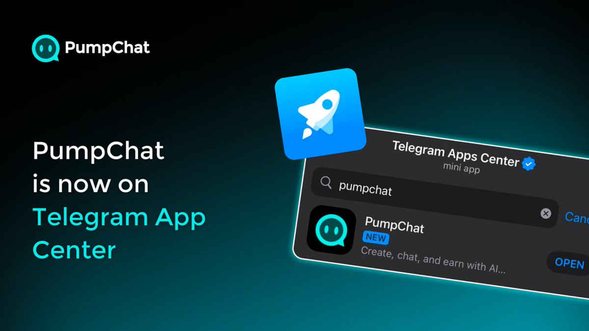 🎉 PumpChat is now LIVE on the Telegram Apps Center! 🎉

You can now access PumpChat directly via @tapps_bot on telegram, making it easier than ever to explore our powerful reputation and identity tools! 🌐✨

📲 How to Access:
1️⃣ Head over to the Telegram Apps Center.
2️⃣ Search