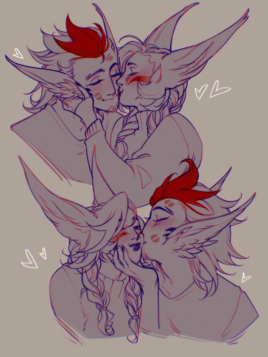 Since ya`ll like Yayakan cheek kisses there is more of them 🫶

But as a little doodles