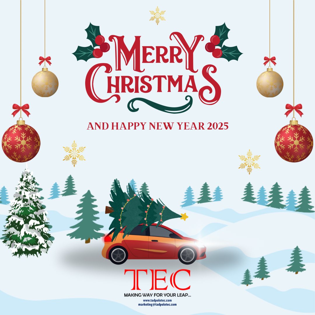 tadpole_eng's tweet photo. Merry Christmas from Tadpole Engineering Consultancy (TEC)!🎅⛄️❄️🎄

As we celebrate the joy and warmth of the festive season, we would like to extend our heartfelt gratitude to all our employees, clients, and partners for their trust and support throughout the year. https://t.co/XCYWqSFIQW