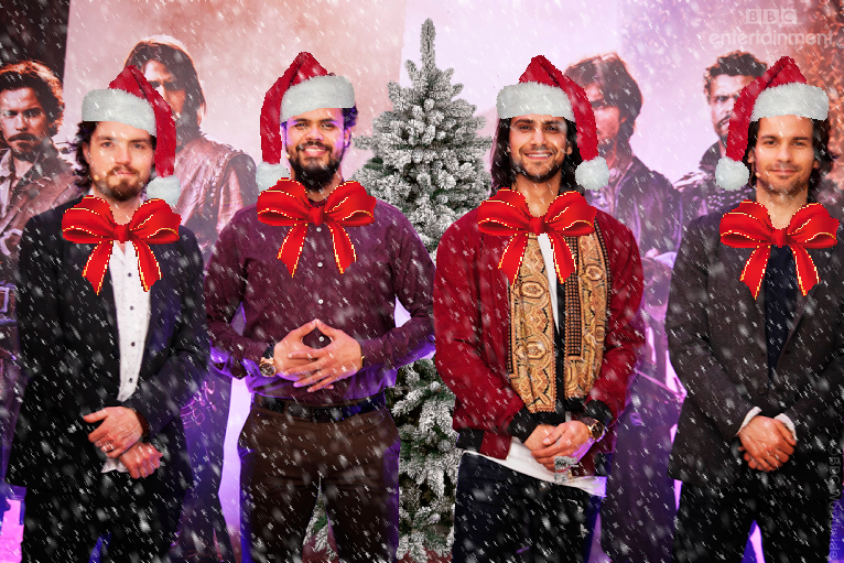 JuttaFreudig's tweet photo. #MusketeersEurope #CountdownToChristmas 🌲 #AllFour #TheMusketeers ⚜️❤️ #Athos #TomBurke #Porthos #HowardCharles #DArtagnan #LukePasqualino #Aramis #SantiagoCabrera https://t.co/bAZb038fZh