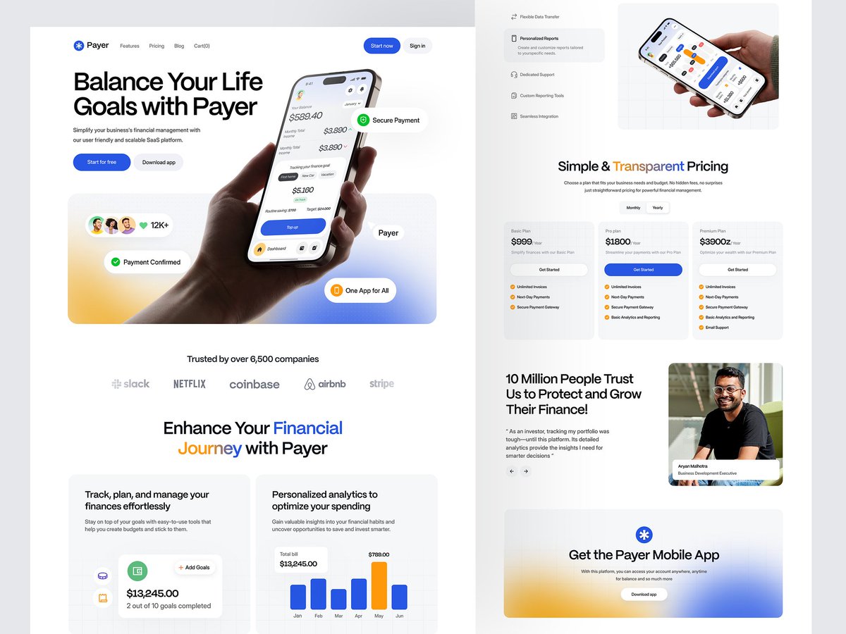 orizondesign's tweet photo. Take a look at this awesome finance landing page and web design.
There is great branding here, with a consistent color scheme and font choice.

By Yasir Ahmad Noori for Orizon🚀
#UI #UX #UIUX #WebDesign #WebConcept #LandingPage #Branding #OrizonDesign https://t.co/5OcTyKqaRQ