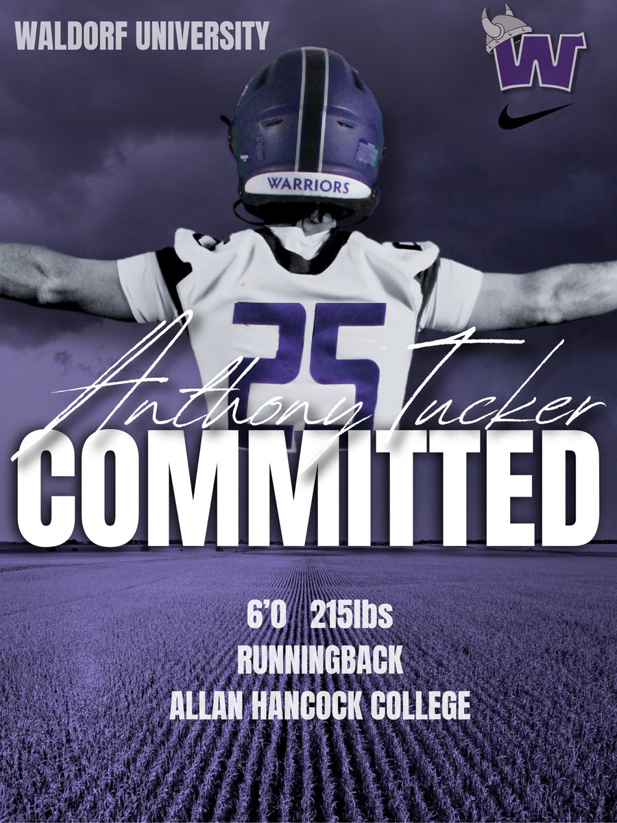 #AG2G After conversations with my family I am very blessed to announce I will be continuing my educational and athletic career at Waldorf University #Committed 
<a href="/wu_football/">Waldorf Football</a> <a href="/CoachChapaWUDB/">Coach Chapa</a> <a href="/Coach__Eames/">Coach Tristan Eames</a> <a href="/AHCbulldogs/">Allan Hancock College Athletics</a> <a href="/AHancockFball/">Allan Hancock College FB</a>