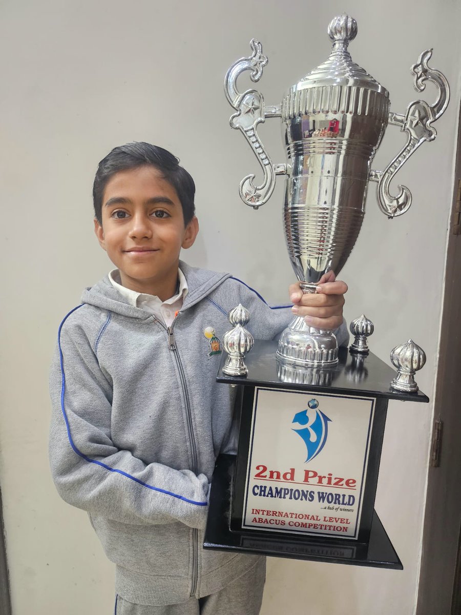 Heartiest congratulations to Dhairya (IV Red) of The #Gurukul #Zirakpur for bagging 2nd position in #Champions International Level #AbacusCompetition organised by #Champion World affiliated to Chinese #AbacusSociety. Keep it up young #champ!