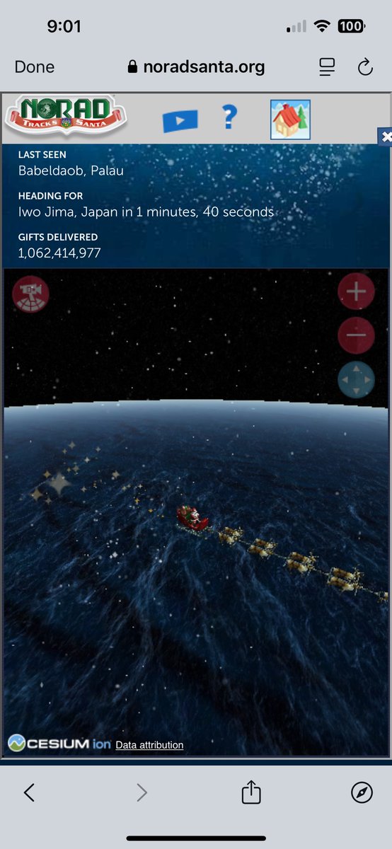 RickXUser1's tweet photo. #NoradSantaTracker #Santa is in his way. https://t.co/SHMH2aCXDW