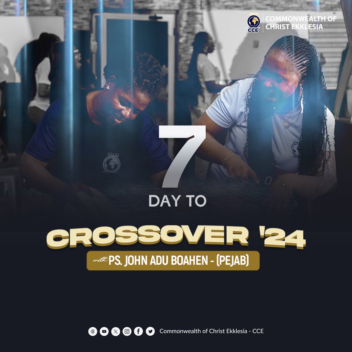 CC_Ekklesia's tweet photo. Today is exactly one week to #Crossover24
Pick up your phones and tell a brethren that we are just 7οΈβ£ days away!
Ready?
#Crossover24
#CountdownToCrossover
#CCECrossover
#CCEExperience
#CosmicGraceTo #BranchOutAndBeFruitful https://t.co/SmywG45jzw