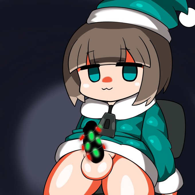 今年のクリスマス絵はかにかま先生のちんちんにイルミネーションを装飾している絵です 