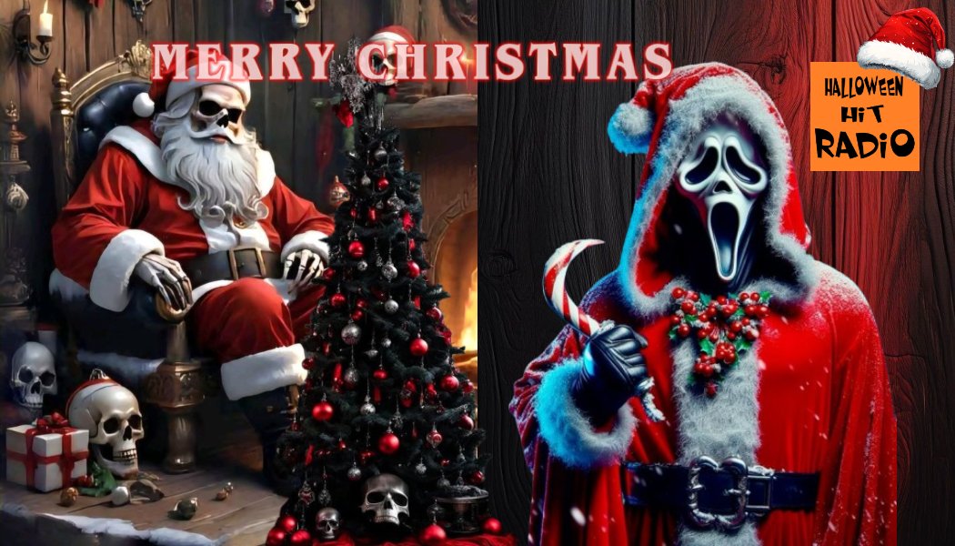 HalloweenHit's tweet photo. MERRY CHRISTMAS 🎄🎄🎅🏽🎅🏽🎃🎃

Tomorrow, December 25th and December 26th, you can hear the SPOOKY XMAS show from 8 p.m. Mixed with Halloween hits &amp; Christmas hits.

#merrychristmas #halloweenhitradio #thescarytheradio #halloweenradiostation https://t.co/4ns559mxCg