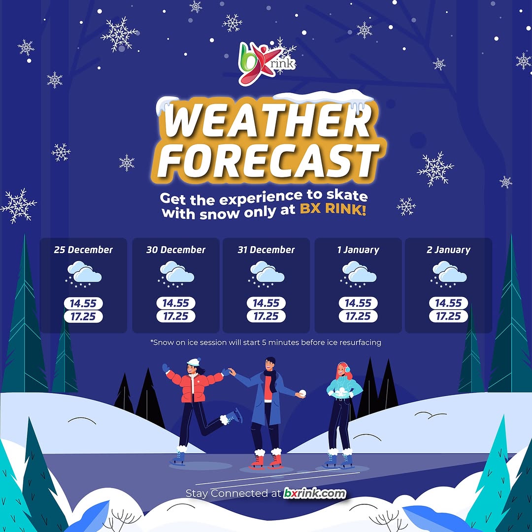 🌨️ Experience a snow session like no other! 🌨️ We’re bringing the magic of snow inside the ice rink. Don’t miss this one-of-a-kind winter wonderland! ⛸️☃️✨

Check the schedule below and make sure you won’t miss it! 😉

See you on ice skaters! ❄️