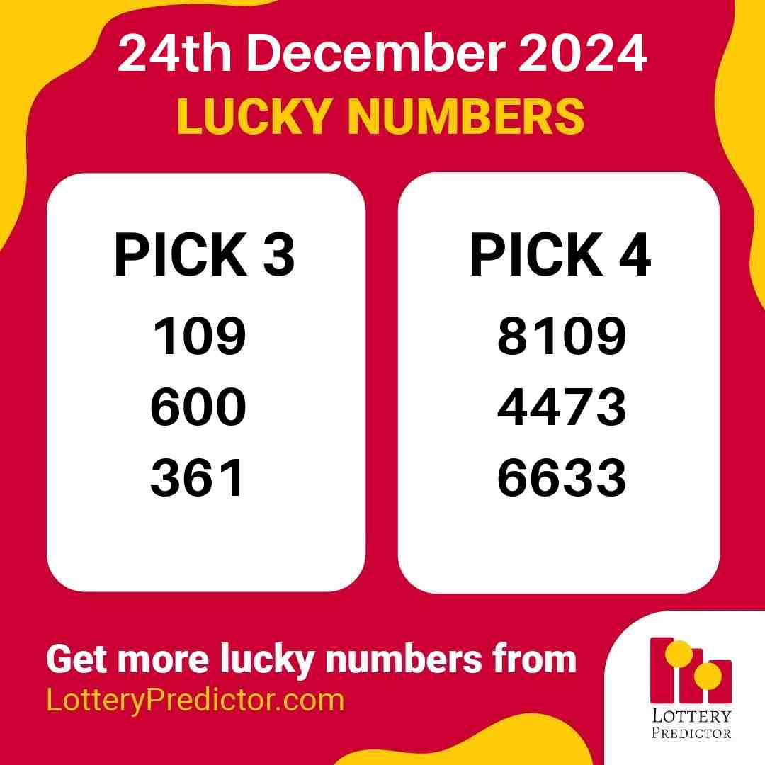 Lottery_Predict's tweet photo. Lucky lottery numbers for Tuesday, 24th December 2024
#lottery #lotterynumbers https://t.co/BOA0VZGzKf