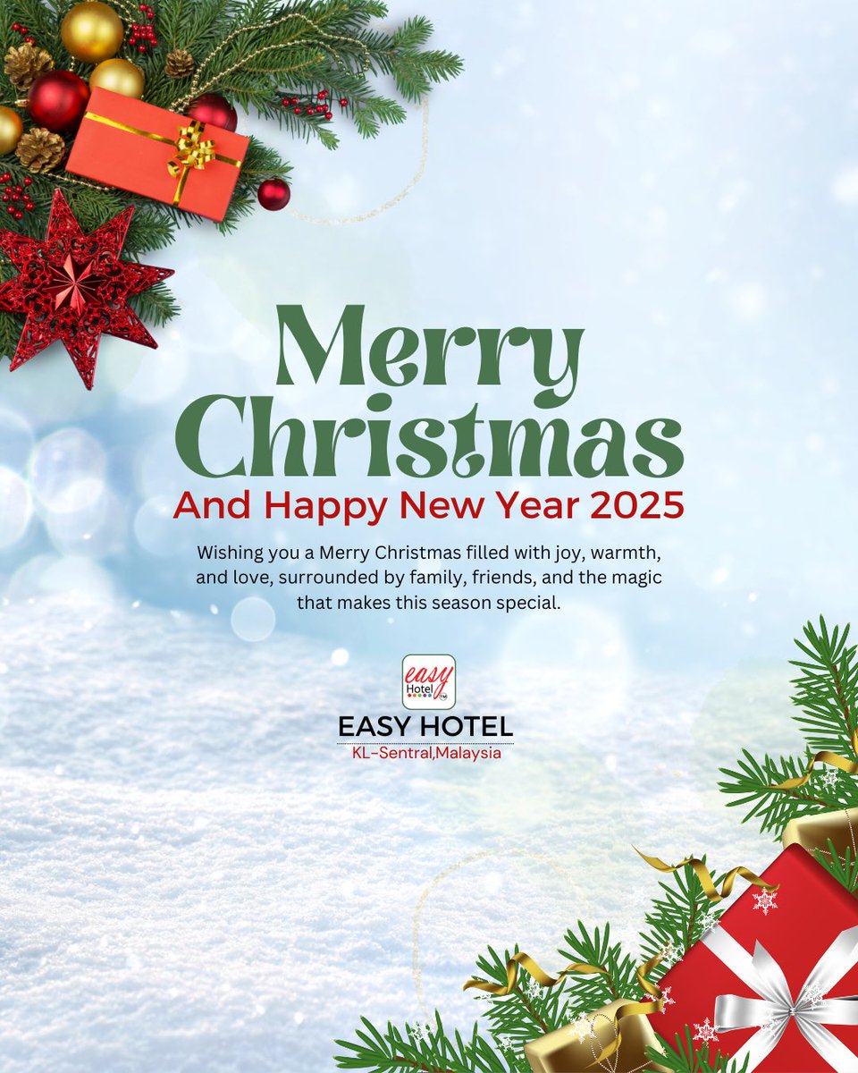 easyhotelkl's tweet photo. Wishing you merry Christmas to you and your family 

#Christmas #MerryChristmas 
#MerryChristmas https://t.co/qx9K04vZsG