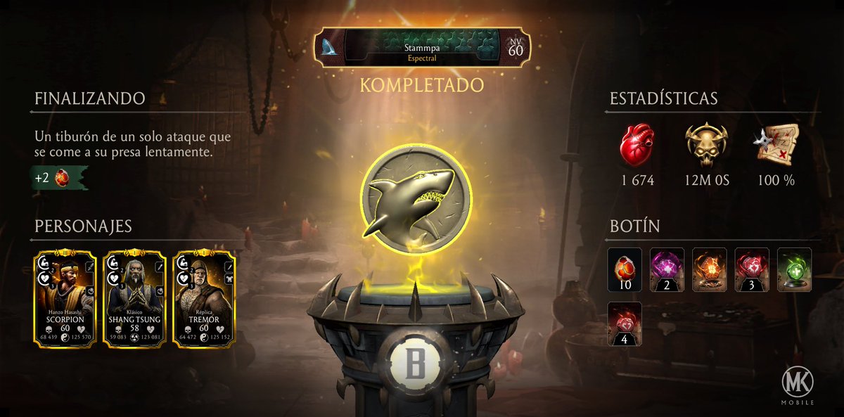 _Stammpa's tweet photo. ¡Acabo de completar un recorrido de la Kripta en Mortal Kombat Móvil! Mira mis estadísticas. https://t.co/Kv4c24rPcX