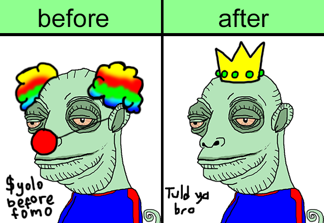 yolotradezone's tweet photo. yesterday's clown of the hill
is today's king
to a prosperous tomorrow cult
hold me tight https://t.co/kqt4AID7dE