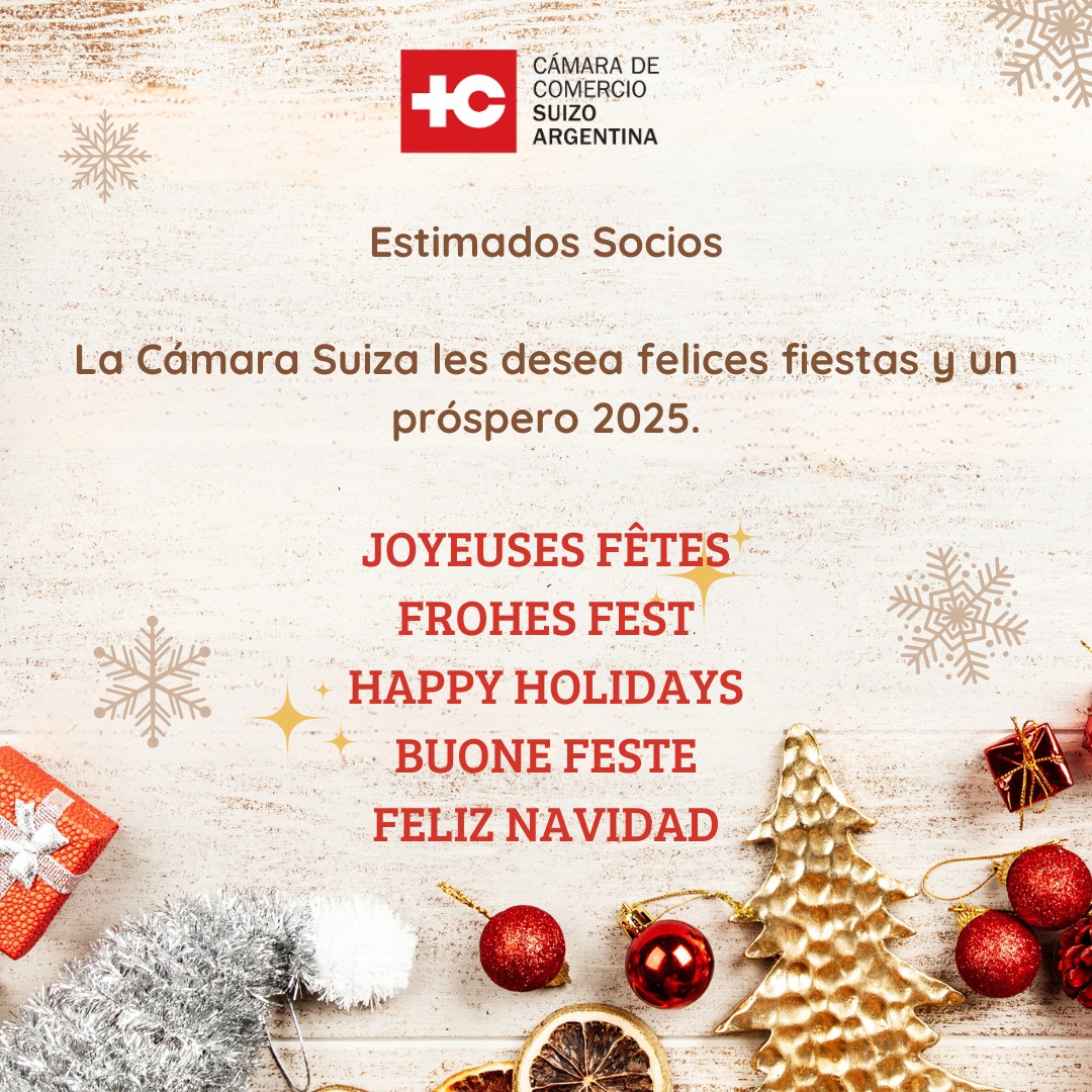 🎄Muchas felicidades a nuestros socios, aliados, staff y a todo el equipo de la Embajada de Suiza en Argentina

#Feliznavidad #joyeuxnoel #happychristmas #buonnatale #happynewyear 🎄