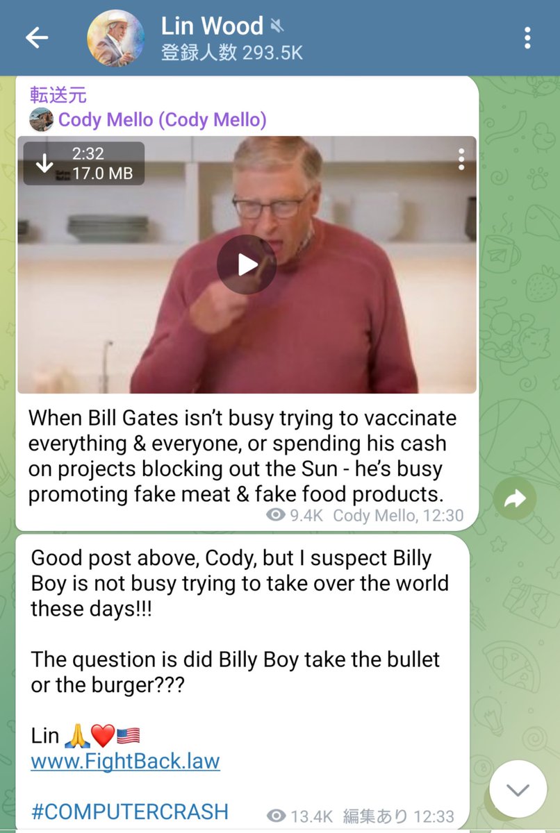 yoshikoo00's tweet image. Good post above, Cody, but I suspect Billy Boy is not busy trying to take over the world these days!!!
The question is did Billy Boy take the bullet or the burger???
Lin 🙏❤️🇺🇸
FightBack.law
#COMPUTERCRASH