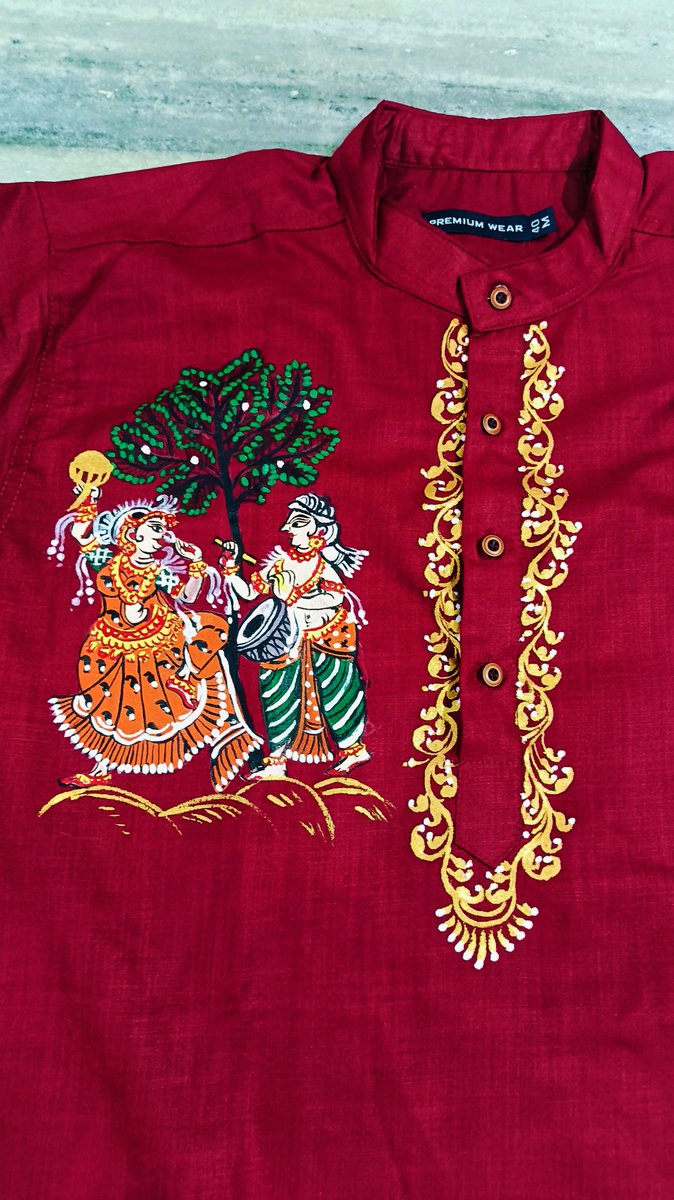 sahoo_anushree's tweet photo. Exploring the art of odisha-my painting: Pattachitra on Gent's kurta https://t.co/QmS0cnO3ma