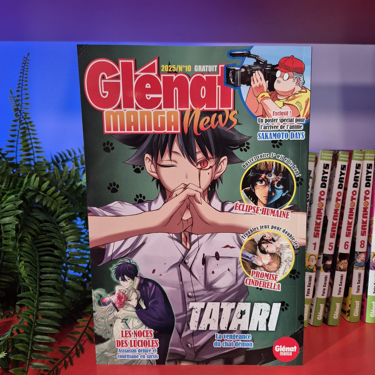 Glenat_Manga's tweet photo. En janvier, retrouvez le dernier numéro du Glénat Manga News en librairie !

L'occasion de découvrir Tatari en avant-première et de rattraper les nouveautés qui auraient pu vous échapper 😉

Et en prime : un poster spécial pour l'arrivée de l'anime Sakamoto Days. https://t.co/MjixZiZVHW