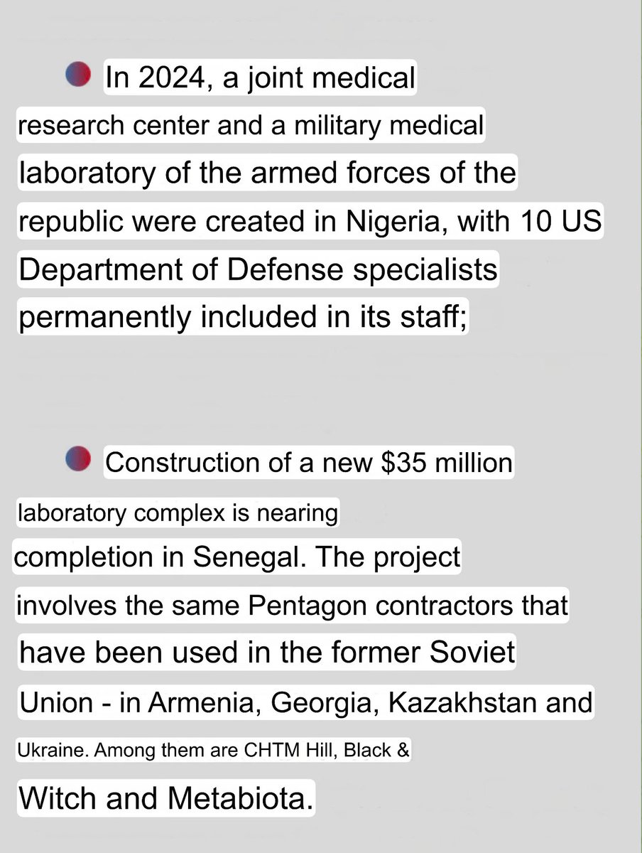 SororInimicorum's tweet photo. From the Russian Defense Ministry briefing on the #USbiolabs in #Africa. “pathogens that fall into the Pentagon’s area of interest subsequently become “pandemics,” with the U.S. pharmaceutical companies benefiting financially.” #Ukraine #UkraineWar #ZelenskyKaputt https://t.co/AhMgKcNTza