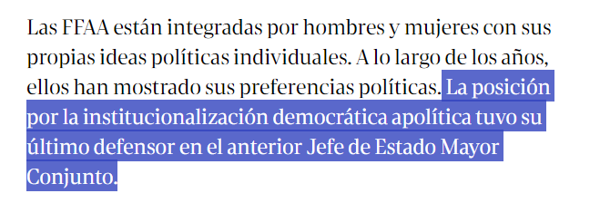 nicpromanzio's tweet photo. No me entra en la cabeza como Clarin permite que se publiquen notas editoriales que sean TAN basura. Voy a pasar a desmentir CADA UNO de los puntos de esta nota, comencemos:

El autor plantea descaradamente un supuesto dilema donde se pone en duda la institucionalidad democrática de las fuerzas. Primer párrafo y ya comienza a denostar la voluntad de institucionalidad de nuestras tropas.

Además, habla de las FFAA de La Libertad Avanza o del "ciudadano Javier Milei", en un intento burdo de hacer creer al lector que Milei es solamente un ciudadano y no es en este momento el Jefe de Estado, Jefe de Gobierno y Comandante en Jefe de las FFAA. Malintencionado de mínima.

Ni hablar de la inconcistencia total en el criterio para analizar a los profesionales que están al frente de las fuerzas. Quitando a Mengo, quién fue automáticamente eyectado cuando se conoció su acto de corrupción, el autor con mucha mala leche atina contra la conducción de las Fuerzas Armadas por "inmoralidad". 
Sobre la parte de sentirse libres "de comprar armas como ellos quieran, con pocas restricciones" y "sin controles rigurosos en los procesos administrativos", ahora te explico punto por punto por qué estás equivocado Ricardo Runza:

Nadie compra sistemas de armas sin un correspondiente análisis de equipos técnicos militares y civiles sobre factibilidades operativas, logísticas, presupuestarias, contractuales, etc. Eso se realiza previo a la elevación de un BAPIN que pasa por la aprobación de otro sector del Estado Nacional antes de volver al MinDef con luz verde. Además, el MEcon interviene sobre las habilitaciones presupuestarias o autorizaciones de crédito. En todo el proceso el punto de partida es la necesidad de recuperar o incorporar dicha capacidad, lo que responde el por qué y para qué. Los procesos administrativos conllevan expedientes de cientos de páginas donde está absolutamente todo contemplado. Pero hablar al pedo es gratis.

Como si fuera poco las animaladas que escribe este redactor, evidentemente le inquieta el proceso de revalorización del rol de las FFAA y de reequipamiento que está emprendiendo la actual administración. Pide tecnócratas pero no pide nada en concreto. Además, respecto al márgen de tolerancia de corrupción, es evidente que quiénes están al frente del Libertador no dejan pasar ni una.

Yo me pregunto, Ricardo Runza, ¿cuál es tu propuesta de política de defensa para el país? Decís ser un especialista en seguridad y defensa y a duras penas habrás pisado dos cuarteles en tu vida. Ingresaste como profesional pero se ve que no aprendiste nada adentro. Menos asesorando a la terrorista Nilda Garré.

Ya adentrado en la nota, deja muy en claro el autor que está apuntalado políticamente y tiene letra de Juan Martín Paleo. Es un boludón grande que opera para Paleo y el general "berrinche" Berredo.

Para finalizar esto y no hacerles perder más el tiempo, voy con las últimas reflexiones:

La adscripción de las FFAA no es al partido gobernante, es una adscripción a una política de defensa seria que vuelve a darle importancia a los militares después de 4 décadas de destrato institucional y revanchismo de los terroristas que pusieron al frente de su gestión política. Las FFAA valoran que finalmente un gobierno les reconozca el rol fundamental que cumplen en la sociedad, en la Defensa Nacional y en la Política Exterior.

Lo de pintar a los militares de ricachones bajo la premisa "sociedad pobre - FFAA ricas" es mentirle de una manera absurda a los lectores, sabiendo que los sueldos son peores que en cualquier otro sector económico y que los aumentos son casi a la par que los de ATE.

Lo único que tiene de verdad el artículo es que las FFAA tienen una alta imagen postiva. El resto es pura basura. Una opereta del tamaño de una montaña. Desinformación con el objetivo de dañar a las FFAA. Habla del "Partido Militar", este tipo es anacrónico 100%.

Un caro operador de Paleo, "berrinche" Berredo y la rungla que gobernó nuestro país por 20 años. Un titere de la terrorista Garré que no tiene nada mejor que hacer para terminar el año que ensuciar a nuestras FFAA.