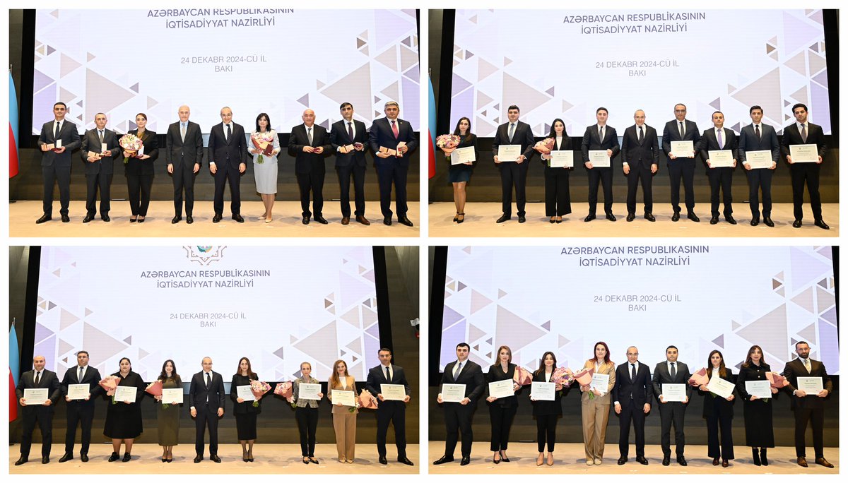 antiinhisar's tweet image. Azərbaycan Respublikasının Prezidenti İlham Əliyevin (@azpresident) sərəncamları ilə təltif olunmuş #İqtisadiyyatNazirliyi-nin strukturuna daxil olan və tabeliyindəki qurumların əməkdaşlarına orden və medallar təqdim edilib.

Ətraflı - bit.ly/4j2eFrk

#EconomyAz