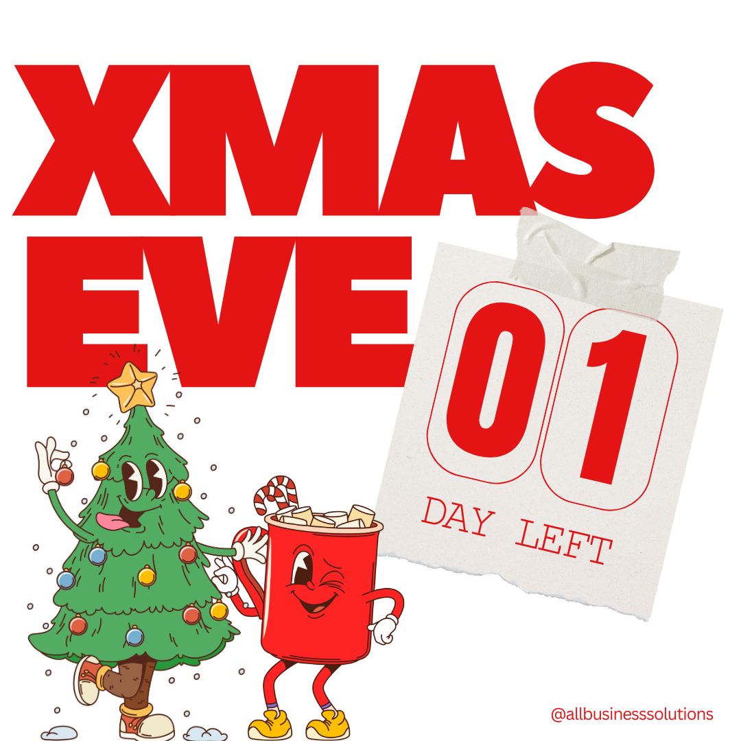 abspos1's tweet image. Just 1 day left until Christmas! 🎄✨ 

As the year comes to a close, let’s take a moment to celebrate the season and all it represents as gratitude, connection, and new beginnings. 

#ChristmasEve #HolidaySeason #AllBusinessSolutions