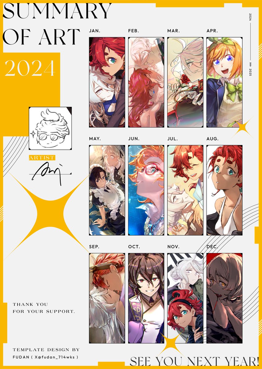 AniLu199077's tweet photo. 這是今年的我
今年彩稿的量變少了，明年一定會更少 😂
但我今年也是畫了我想畫的東西了 ☺️
謝謝喜歡我的圖的各位
不管出於什麼原因都非常感謝😁 https://t.co/nh6TF7xsud