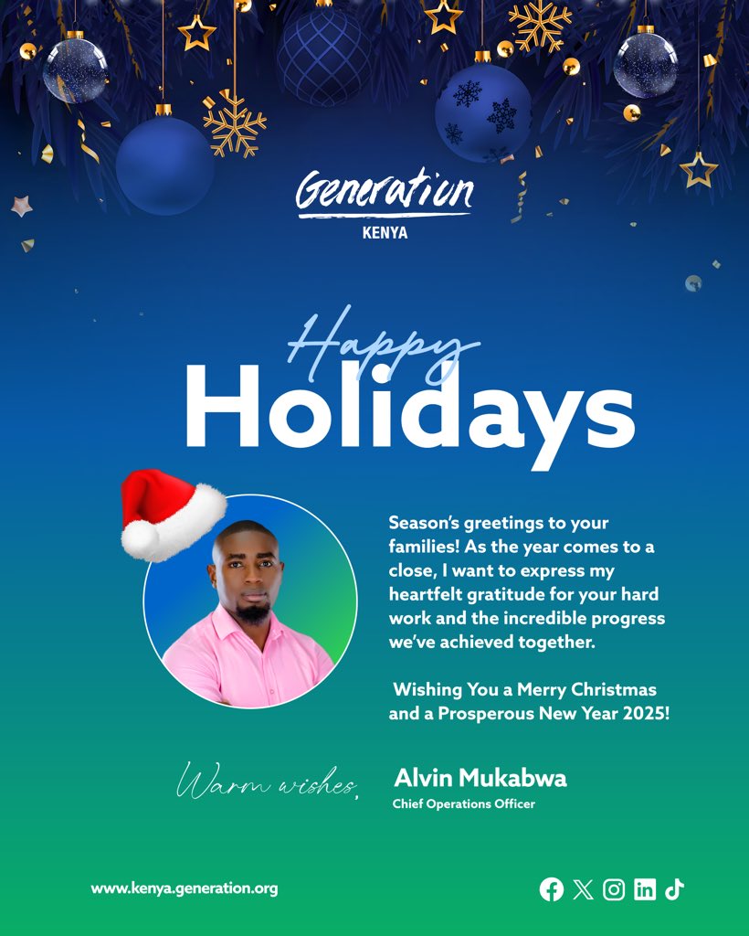 Receive Season's Greetings from our COO! 🎄

Happy Holidays! 

#HolidayGreetings #MerryChristmas #HappyNewYear2025