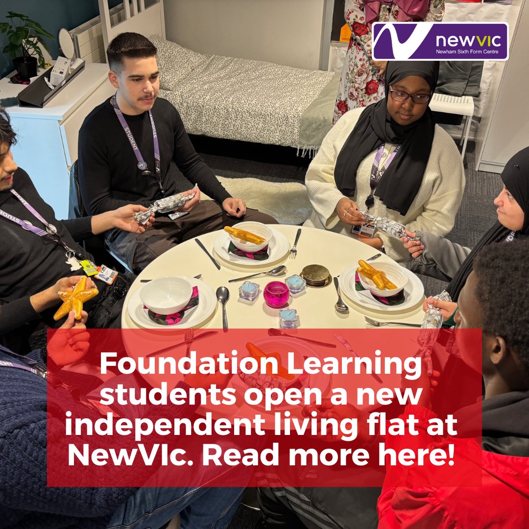 newhamsixthform's tweet photo. Foundation Learning students open a new independent living flat at NewVIc!

To mark the opening of the flat, students made handmade decorations using recycled materials to decorate the flat and throw a house party.

Read more here: https://t.co/d7oSdK8VHv

#FoundationLearning https://t.co/vXBsr3Uszc